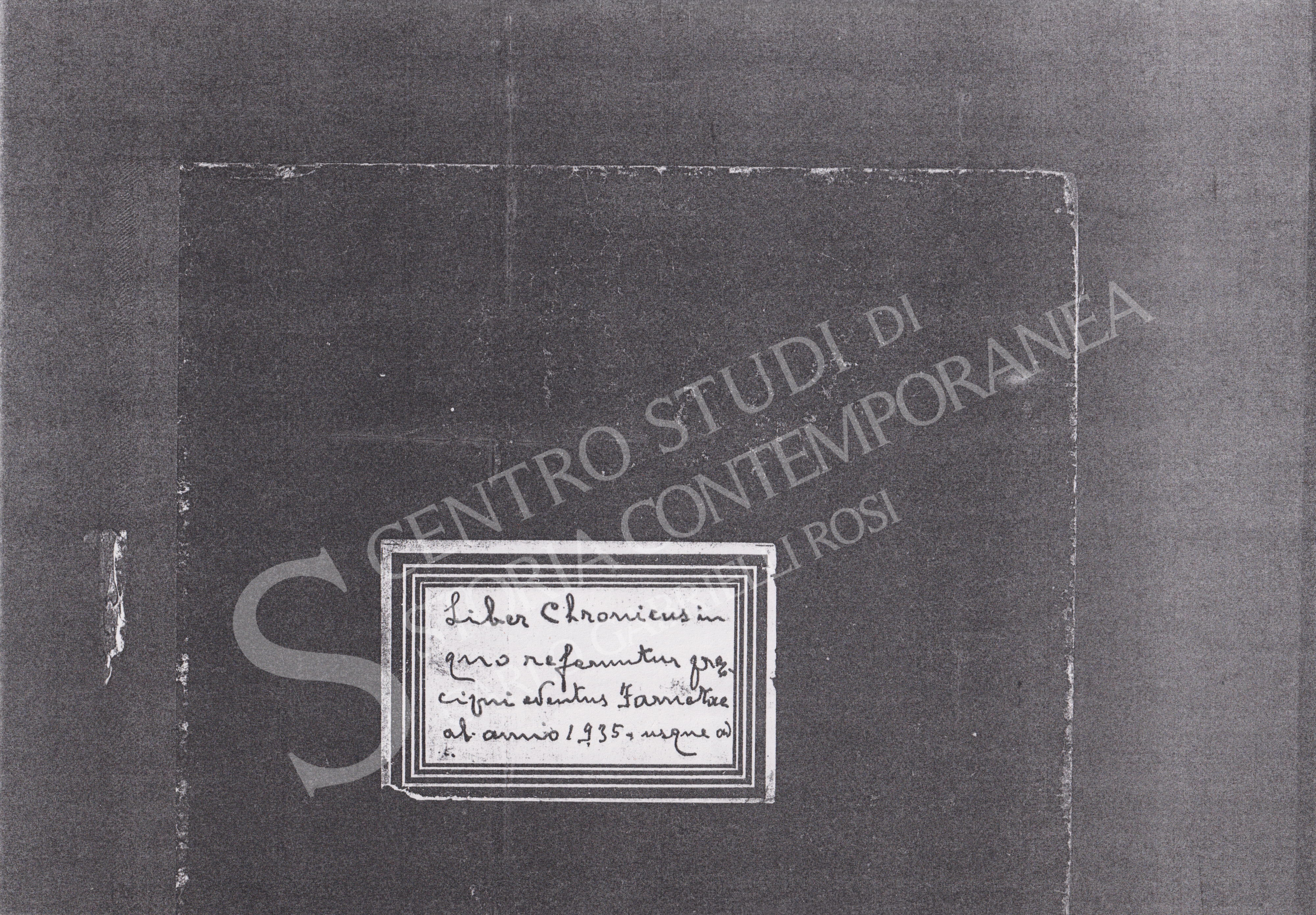Il “Liber Chronicus” della Certosa di Farneta (1935-1945) – Fondo&nbsp;Ramacciotti