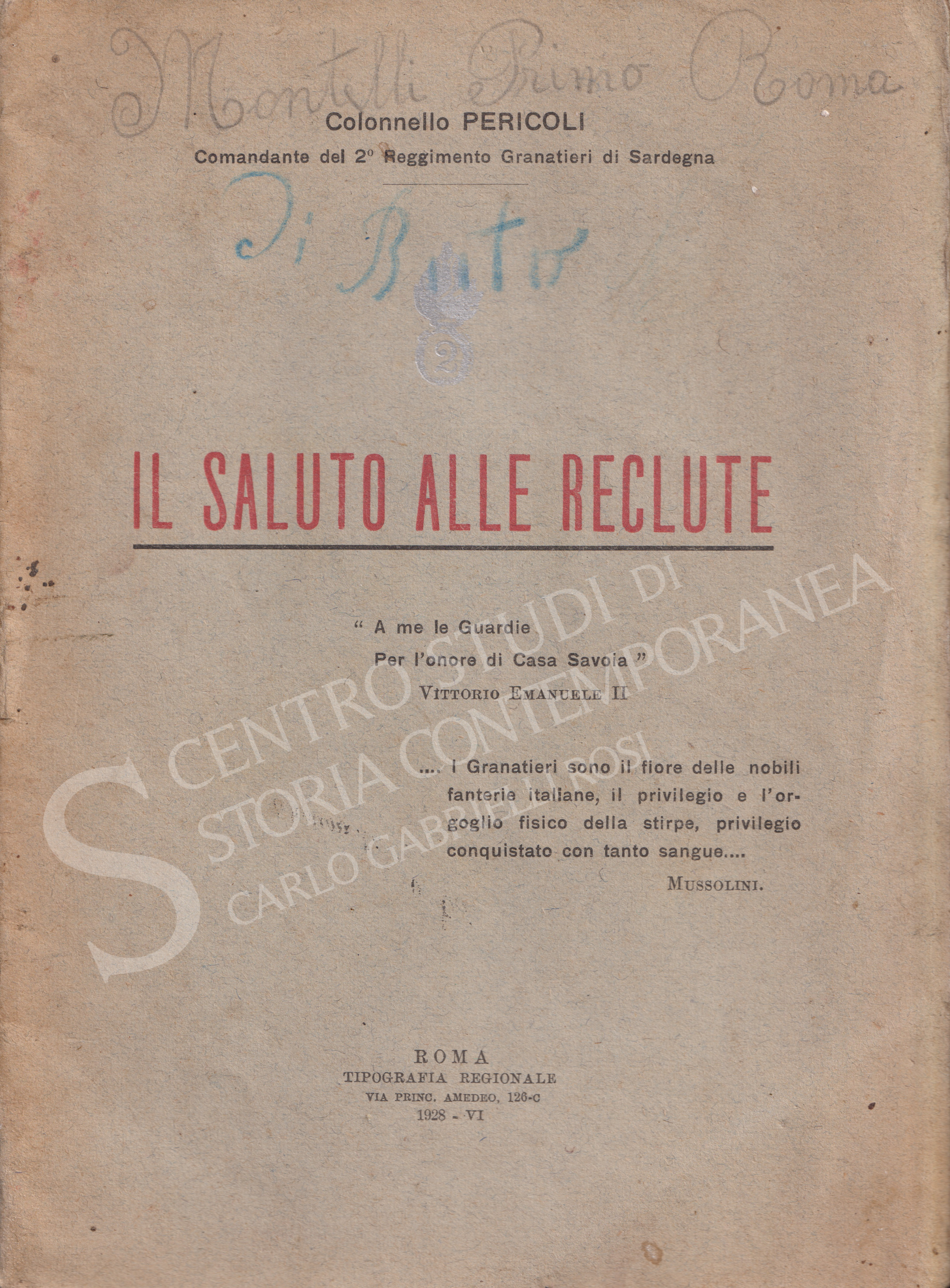 Libretti militari (Anni’ 20, anni ’40 e anni ’80 del XX secolo) – Fondo&nbsp;Marchetti